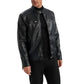 Men's Black Quilted Biker Leather Jacket - USA Retro Hide