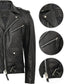 Negan Men's Black Asymmetrical Belted Biker Style Leather Jacket - USA Retro Hide