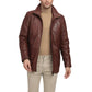 Men's Real Lambskin Leather Brown Car Coat - USA Retro Hide