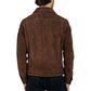 Men's Real Suede Dark Brown Trucker Style Jacket - USA Retro Hide