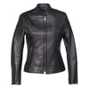 Women's Black Lambskin Leather Biker Style Jacket - USA Retro Hide