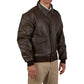 A2 Distressed Aviator Cockpit Brown Real Bomber Leather Jacket - USA Retro Hide