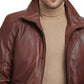 Men's Real Lambskin Leather Brown Car Coat - USA Retro Hide