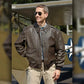A2 Distressed Aviator Cockpit Brown Real Bomber Leather Jacket - USA Retro Hide
