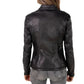 Women's Black Lambskin Leather Biker Style Jacket - USA Retro Hide