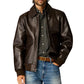 Men's Aviator A2 Vintage Brown Leather Bomber Jacket - USA Retro Hide
