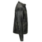 Mens Distressed Real Lambskin Black Leather Biker Jacket - USA Retro Hide