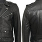 Negan Men's Black Asymmetrical Belted Biker Style Leather Jacket - USA Retro Hide