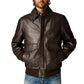 Men's Aviator A2 Vintage Brown Leather Bomber Jacket - USA Retro Hide