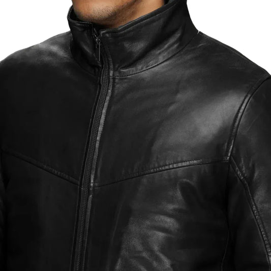 Men’s Genuine Lamb Leather Walking Coat with Detachable Quilted Vest - USA Retro Hide