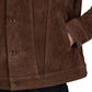Men's Real Suede Dark Brown Trucker Style Jacket - USA Retro Hide