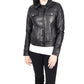 Women’s Classic Black Leather Trucker Jacket