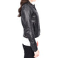 Women’s Classic Black Leather Trucker Jacket
