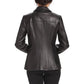 Womens Black Three Quater Long Leather Coat