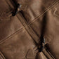 Women's Brown Sheepskin Duffle Coat With Hood
