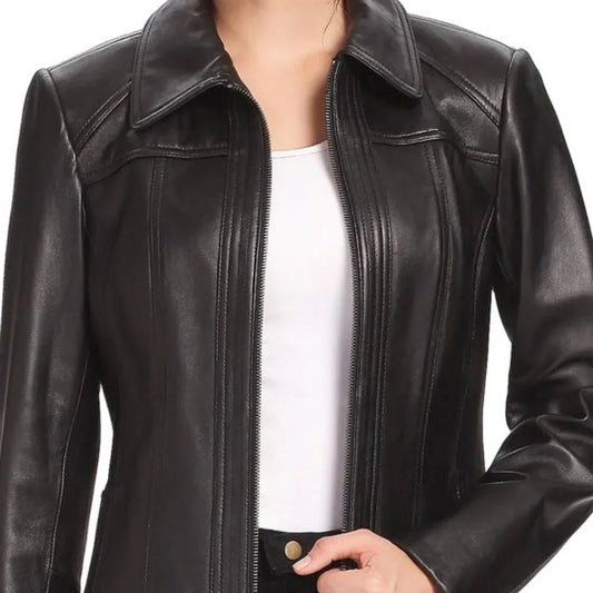 Womens Three Quarter Black Long Coat